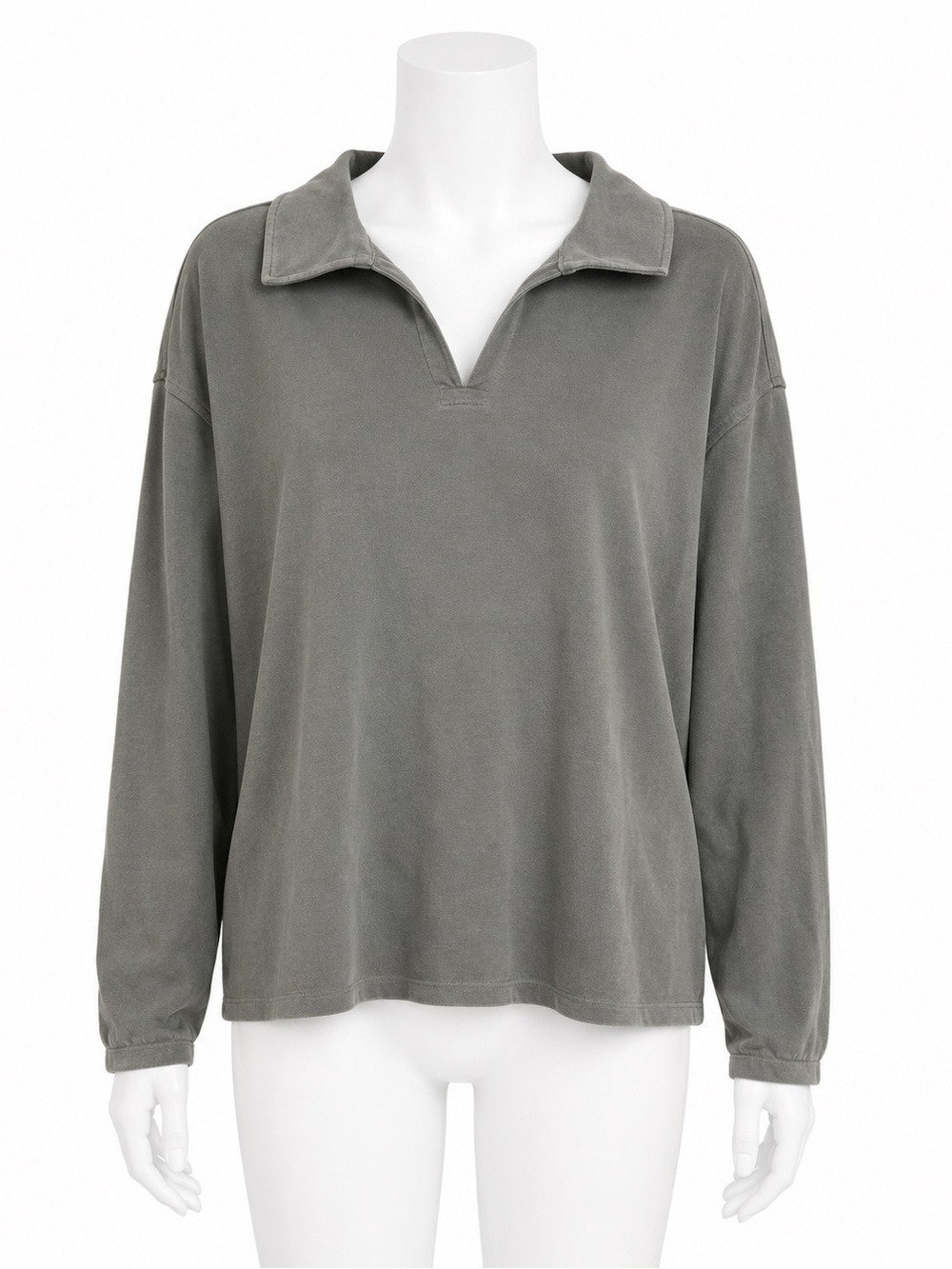 Lululemon Softstreme Pique Oversized Long Sleeve Polo Shirt Palm Deco Green L - Picture 1 of 11